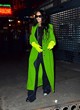 Rihanna wore a flashy green coat pics
