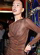 Jessica Alexander naked pics - sheer brown dress in public
