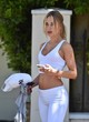 Kimberley Garner wore white bra and leggings pics