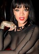 Rihanna visible boobs in sheer top pics
