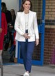 Kate Middleton cream blazer and blue pants pics