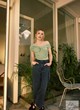 Emma Roberts posing for saks fifth avenue pics