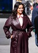 Selena Gomez stuns in brown leather coat pics