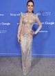 Kate Beckinsale posing in sheer silver gown pics