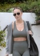 Sydney Sweeney sexy in gray gym outfit pics