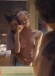 Hunter Schafer shows tits in mirror, lesbians pics