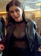 Alexandra Daddario erotic in black fishnet dress pics