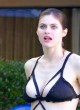 Alexandra Daddario bikini, almost visible boob pics