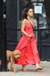 Rachel Zegler Rachel Zegler's London Stroll: Red Dress, City Chic, and a Furry Friend! pics
