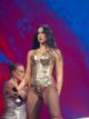 Dua Lipa Dua Lipa Dazzles in Golden Corset Bodysuit on Stage pics