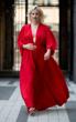 Pixie Lott Pixie Lott Stuns in Flowing Red Gown pics