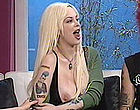 Sabrina Sabrok flashes massive bare breast videos