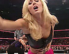 Stacy Keibler shows deep cleavage on ring videos