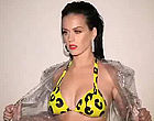 Katy Perry posing in wet bikini clips