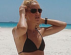 Kate Hudson tiny black bikini on a beach clips