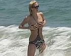Paris Hilton boob slips out of bikini top nude clips