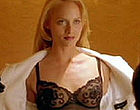 Amber Valletta boobs & cthru black lingerie videos