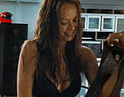 Moon Bloodgood exposes boob & nude in rain videos