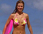 Adrianne Palicki cleavage surfing & pink bikini videos