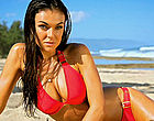 Serinda Swan sexy red bikini cleavage videos