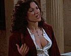 Julia Louis-Dreyfus cleavage shirt looses a button videos
