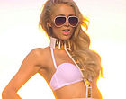 Paris Hilton sexy white & gold bikini clips