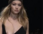 Gigi Hadid boob slip on the runway clips